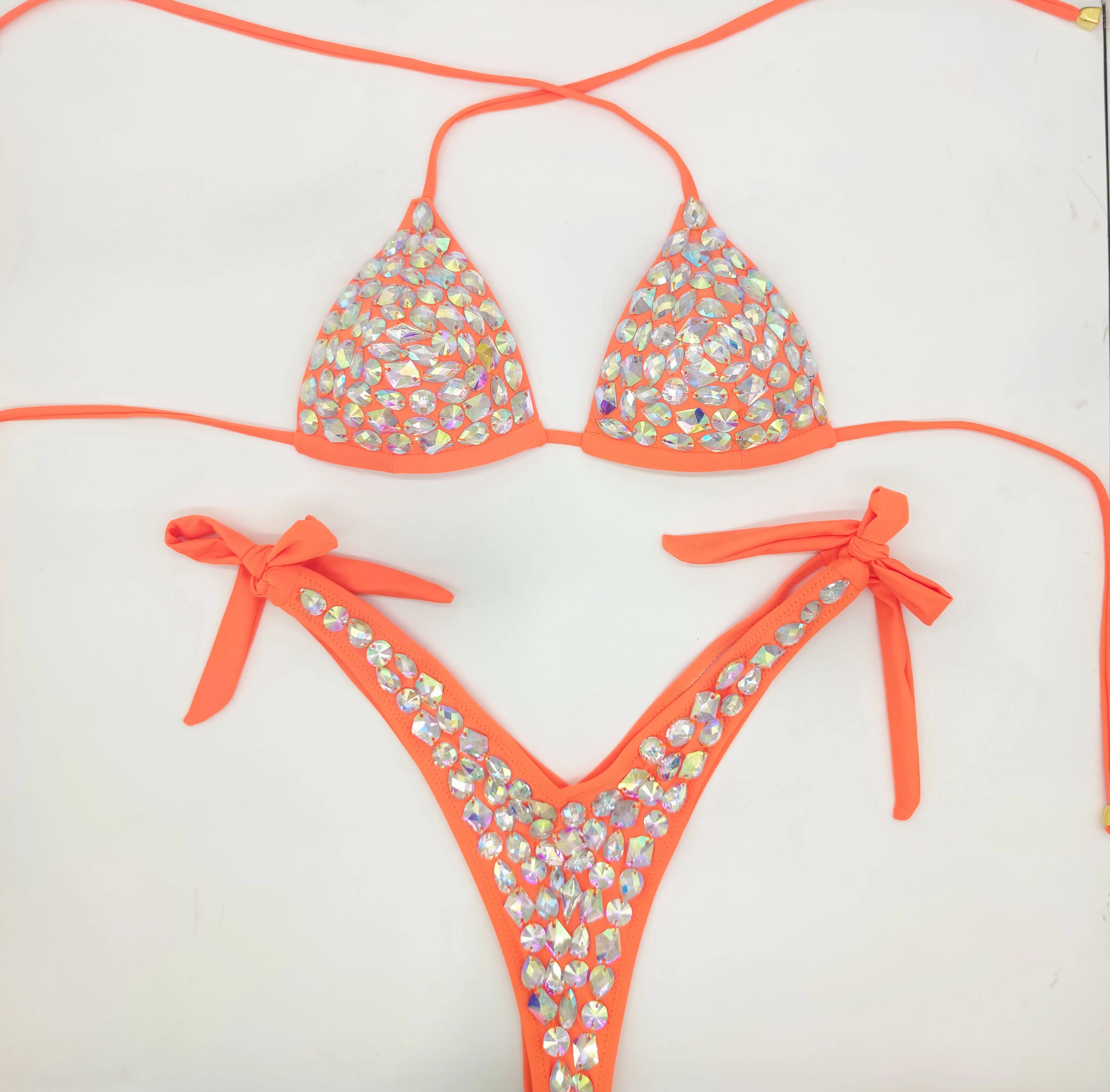 Strappy Rhinestone Bandage Set – Exotic Crystal Cross-Wrap & Bling Suit for Luxury Parties