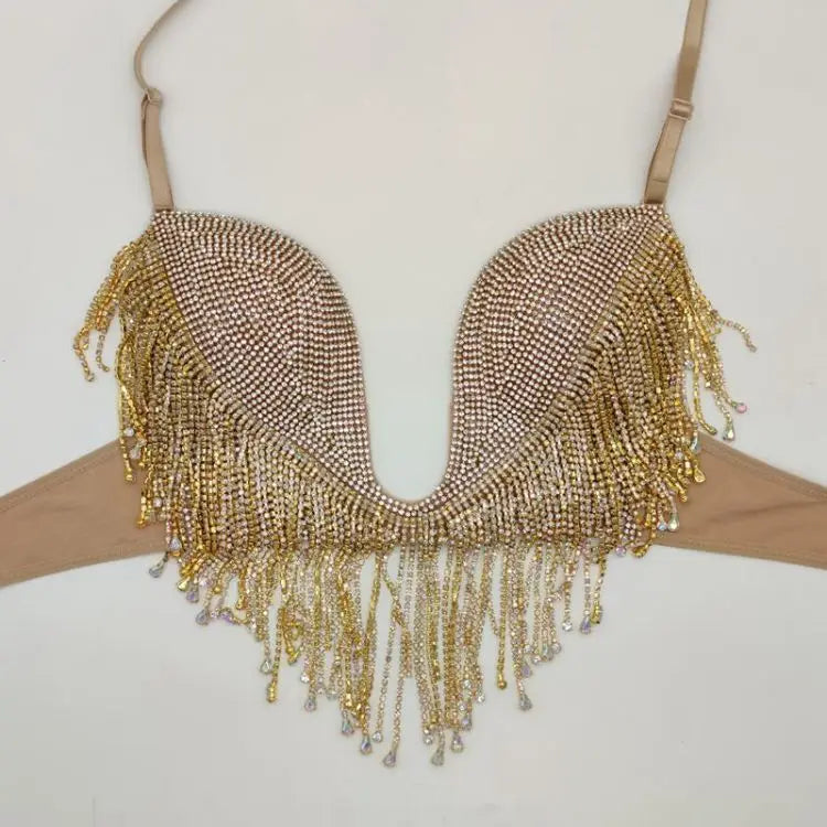 The Stardust Dream Tassel Bikini – Luxury Rhinestone Fringe Showgirl Set